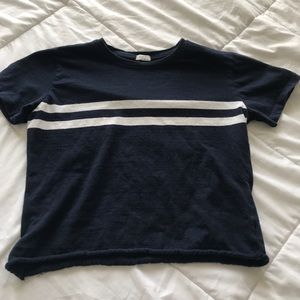 john half navy blue and white tee